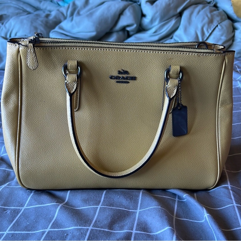 Coach Yellow Leather Surrey Carryall